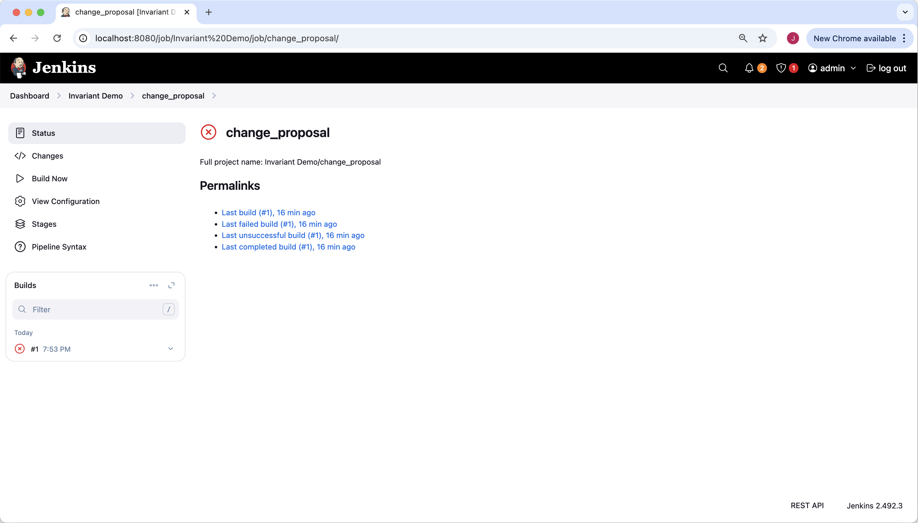 Change Proposal in Jenkins